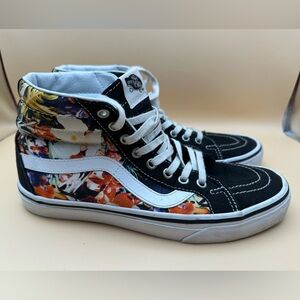 🌺 Vans Sk8-Hi Floral High Top Sneakers Women’s 9 / Men’s 7.5, black canvas